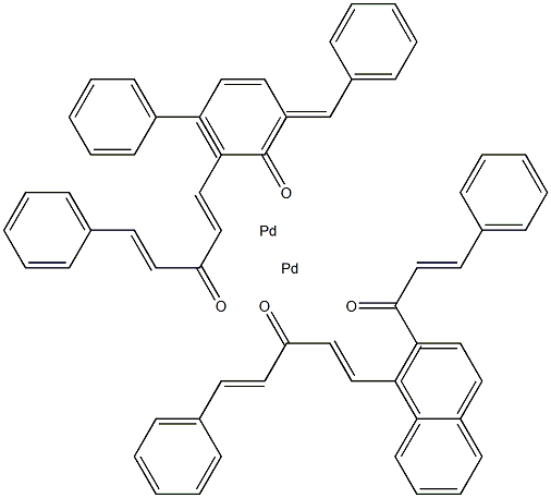 Tris (dibenzylideneacetone) dipalladium Dibenzylideneacetone 化学構造式
