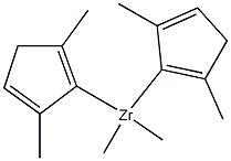 双(1,3-二甲基环戊二烯)二甲基锆, , 结构式