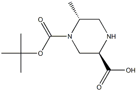 (2R,5R)-4-(tert-butoxycarbonyl)-5-methylpiperazine-2-carboxylic acid Struktur