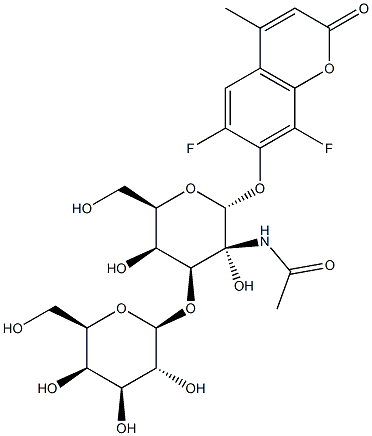 6,8-Difluoro-4-methylumbelliferyl 2-acetamido-3-O-(b-D-galactopyranosyl)-a-D-galactopyranoside 结构式