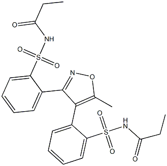 N,N'-((5-methylisoxazole-3,4-diyl)bis(2,1-phenylenesulfonyl))dipropionamide 结构式
