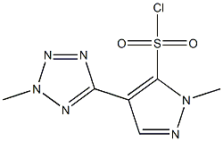 1-Methyl-4-(2-methyl-2H-tetrazol-5-yl)-1H-pyrazole-5-sulfonylchloride Structure