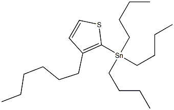 Tributyl-(3-hexyl-thiophen-2-yl)-stannane,,结构式