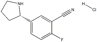 (S)-2-fluoro-5-(pyrrolidin-2-yl)benzonitrile hydrochloride Structure