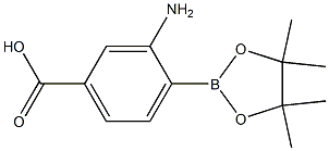 3-amino-4-(4,4,5,5-tetramethyl-1,3,2-dioxaborolan-2-yl)benzoic acid,,结构式