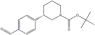 tert-butyl (S)-3-(4-formylphenyl)piperidine-1-carboxylate Struktur