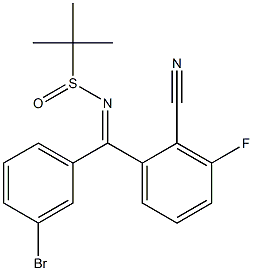 N-[(3-Bromophenyl)(2-cyano-3-fluorophenyl)methylene]-2-methyl-2-propanesulfinamide Struktur