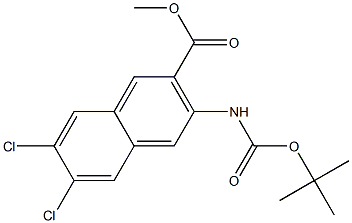 6,7-Dichloro-3-[[(1,1-dimethylethoxy)carbonyl]amino]-2-naphthalenecarboxylic Acid Methyl Ester Struktur