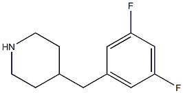 4-[(3,5-二氟苯基)甲基]哌啶,,结构式