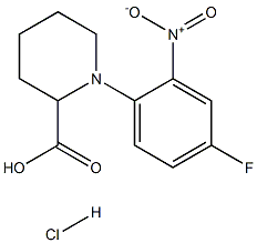 1-(4-FLUORO-2-NITROPHENYL)PIPERIDINE-2-CARBOXYLIC ACID HYDROCHLORIDE,,结构式