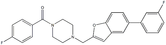 1-(4-FLUOROBENZOYL)-4-([5-(3-FLUOROPHENYL)-1-BENZOFURAN-2-YL]METHYL)PIPERAZINE