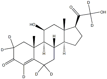 4-Pregnen-11|beta|,-21-diol-3,20-dione-2,2,4,6,6, alpha-21,21-D7,,结构式