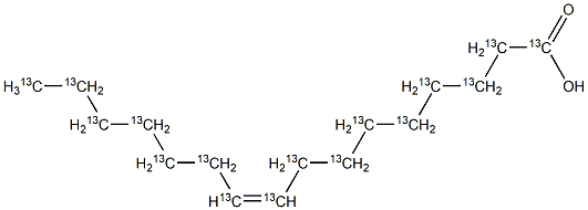 Palmitoleic Acid-13C16 化学構造式