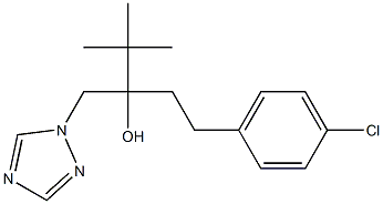 (RS)-1-(4-chlorophenyl)-4,4-dimethyl-3-(1H-1-1,2,4-triazolylmethyl)pentan-3-ol 化学構造式