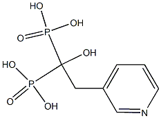 1-羟基-2-(3-吡啶基)乙烷-1,1-双膦酸, , 结构式