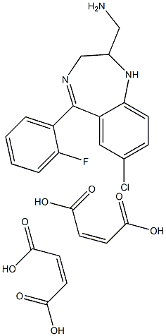 2-氨甲基-7-氯-2,3-二氢-5-(2-氟苯基)-1氢-1,4-苯并二氮杂卓-双马来酸盐