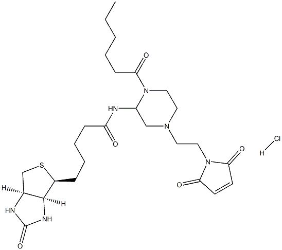 N-6-(Biotinylamino)hexanoyl-N'-[2-(N-maleimido)ethyl]piperazine,hydrochloride 结构式