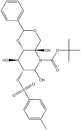 4,6-O-Benzylidene-N-Boc-2-O-p-toluenesulfonyl-1,5-imino-D-glucitol Structure