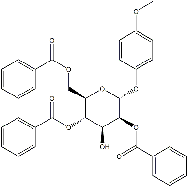 4'-Methoxyphenyl2,4,6-tri-O-benzoyl-a-D-mannopyranoside Struktur