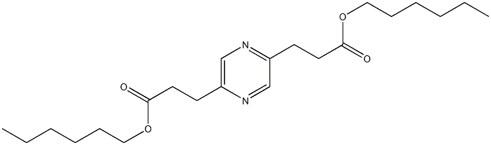 Hexyl-3-[5-(2-hexyloxycarbonylethyl)pyrazin-2-yl]propionate 化学構造式
