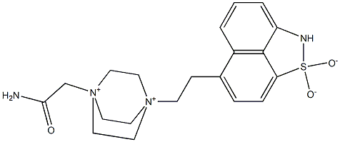 1-(2-amino-2-oxoethyl)-4-(2-(1,1-dioxido-2H-naphtho(1,8-cd)isothiazol-6-yl)ethyl)-1,4-diazoniabicyclo(2.2.2)octane Structure