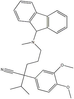 2-(3,4-dimethoxyphenyl)-5-((9-fluorenyl)-N-methylamino)-2-(methylethyl)pentanenitrile Struktur