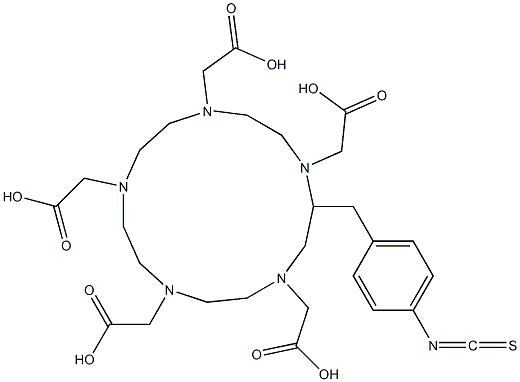 2-(p-isothiocyanatobenzyl)-1,4,7,10,13-pentaazacyclopentadecane-N,N',N'',N''',N''''-pentaacetic acid Structure