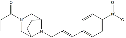 3-propionyl-8-p-nitrocinnamyl-3,8-diazabicyclo(3.2.1.)octane 化学構造式