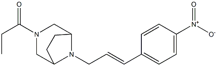 3-propionyl-8-p-nitrocinnamyl-3,8-diazabicyclo(3.2.1.)octane Structure