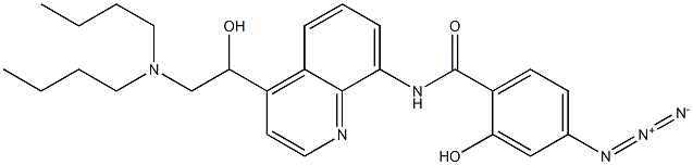 N-(4-(1-hydroxy-2-(dibutylamino)ethyl)quinolin-8-yl)-4-azidosalicylamide,,结构式