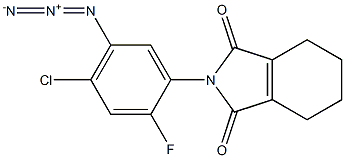 N-(5-azido-4-chloro-2-fluorophenyl)-3,4,5,6-tetrahydrophthalimide 化学構造式