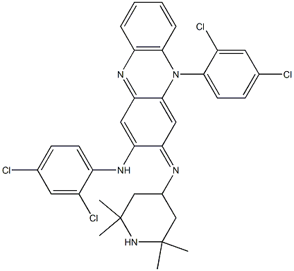 3-(2,4-dichloroanilino)-10-(2,4-dichlorophenyl)-2,10-dihydro-2-(2,2,6,6 tetramethylpiperid-4-ylimino)phenazine 化学構造式