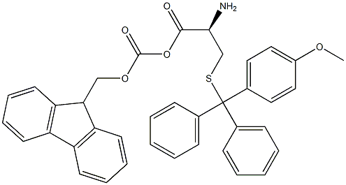 9-fluorenylmethoxycarbonyl-S-(4-methoxytrityl)cysteine,,结构式