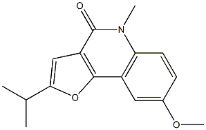 8-methoxy-2-(1'-methylethyl)-5-methyl-4,5-dihydrofuro(3,2-c)quinolin-4-one,,结构式