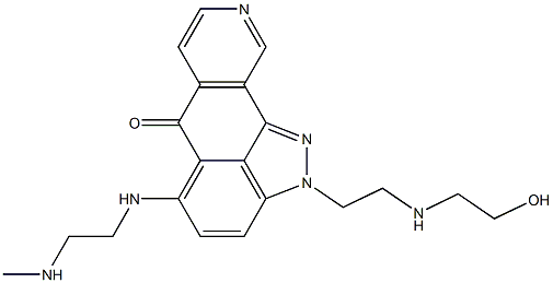 2-(2-((2-hydroxyethyl)amino)ethyl)-5--((2-(methylamino)ethyl)amino)indazolo(4,3-gh)isoquinolin-6(2H)-one Struktur