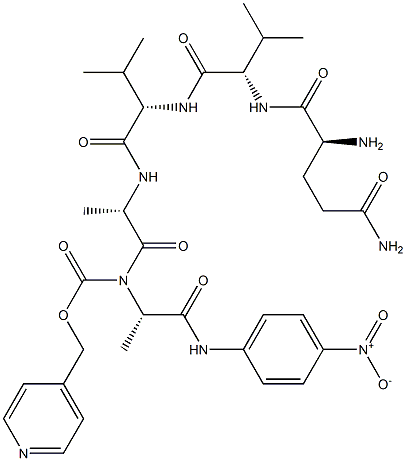 isonicotinyloxycarbonyl-glutaminyl-valyl-valyl-alanyl-alanine-4-nitroanilide 化学構造式