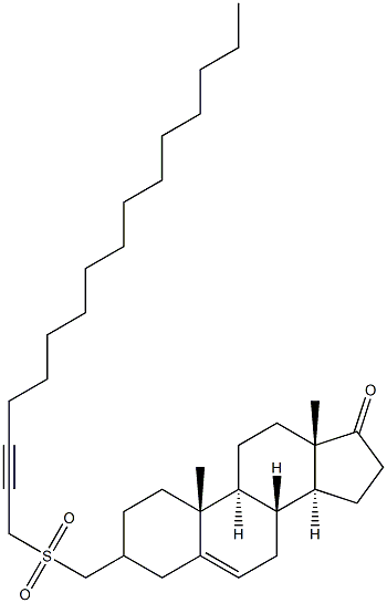 3-(hexadec-2-ynylsulfonylmethyl)androst-5-en-17-one Struktur