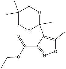 ethyl 5-methyl-4-(2,5,5-trimethyl-1,3-dioxan-2-yl)isoxazole-3-carboxylate Struktur