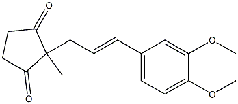2-(3',4'-dimethoxycinnamyl)-2-methylcyclopentane-1,3-dione Structure