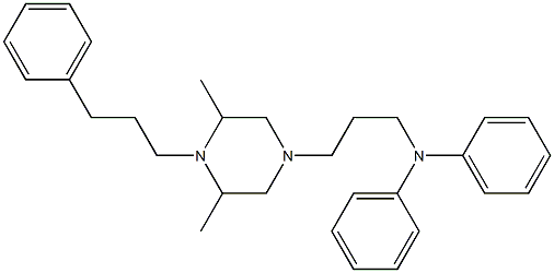 (3-(3,5-dimethyl-4-(3-phenylpropyl)-1-piperazinyl)propyl)diphenylamine Struktur