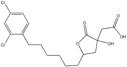 3-(carboxymethyl)-5-(6-(2,4-dichlorophenyl)hexyl)-3-hydroxytetrahydrofuran-2-one,,结构式