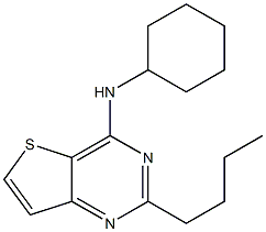 2-butyl-4-cyclohexylaminothieno(3,2-d)pyrimidine Struktur