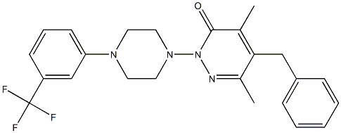 5-benzyl-6-methyl-2-(4-(3-trifluoromethylphenyl)piperazin-1-yl)methylpyridazin-3-one Struktur