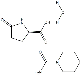 5-oxo-D-prolinepiperidinamide monohydrate Struktur