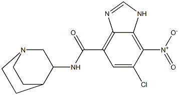 N-(1-azabicyclo(2.2.2)oct-3-yl)-6--chloro-7-nitrobenzimidazole-4-carboxamide Structure