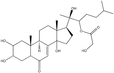 2,3,14,20-tetrahydroxy-22-(2-hydroxyacetyloxy)cholest-7-en-6-one 化学構造式