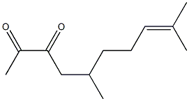 5,9-dimethyl-8-decene-2,3-dione 化学構造式