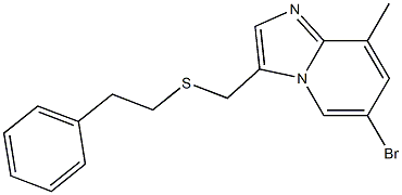 6-bromo-8-methyl-3-((phenylethyl)thiomethyl)imidazo(1,2-a)pyridine Struktur