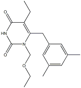 1-ethoxymethyl-5-ethyl-6-(3,5-dimethylbenzyl)uracil Structure