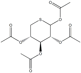 1,2,3,4-tetra-O-acetyl-5-thioxylopyranose 化学構造式